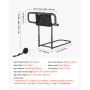 VEVOR Bed Rails for Elderly Adults Folding Bed Side Assist Rail for Seniors, Length & Height Adjustable, High-Strength Steel Bed Cane with Storage Pocket, Fits King Queen Full Twin Bed, 136kg Support