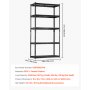 VEVOR Storage Shelves 5 Tier Adjustable Heavy Duty Garage Shelving Unit 907 kg