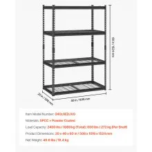 VEVOR Storage Shelves 4 Tier Adjustable Heavy Duty Garage Shelving Unit 2400 lbs