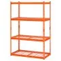 VEVOR Storage Shelves, 2400 lbs, 4 Tier Heavy Duty Garage Shelving, 20" D x 40" W x 60" H Adjustable Metal Shelves for Industrial Shelving Unit Utility Shelf, for Kitchen, Warehouse, Basement, Orange