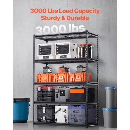 VEVOR Opslagplanken, 900 kg, 5 Tier Garage Opslag Rekken, 16 D x 36 B x 71 H Verstelbare Metalen Planken voor Garage Planken Utility Rack Plank, Ideaal voor Keuken, Magazijn, Kelder, Zwart VEVOR Opslagplanken, 900 kg, 5 Tier Garage Opslag Rekken, 16 D x 36 B x 71 H Verstelbare Metalen Planken voor Garage Planken Utility Rack Plank, Ideaal voor Keuken, Magazijn, Kelder, Zwart