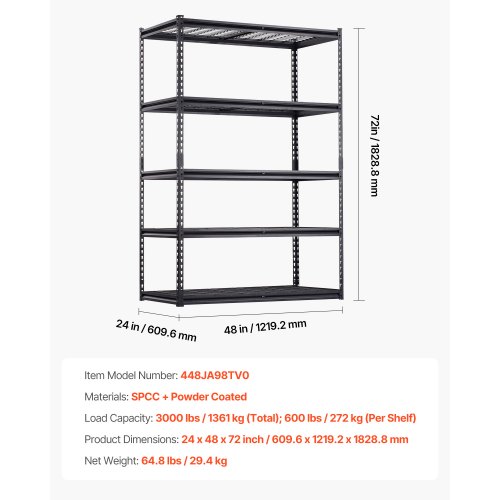 thumbnail image 2 of MDXEKE 3000LBS Metal Garage Shelving Unit, 4-Tier Heavy Duty Garage 2 of 9