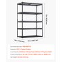 VEVOR Storage Shelves 5 Tier Adjustable Heavy Duty Garage Shelving Unit 1361 kg