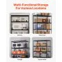 VEVOR Storage Shelves, 3000 lbs, 5 Tier Heavy Duty Garage Shelving, 24" D x 48" W x 72" H Adjustable Metal Shelves for Industrial Shelving Unit Utility Shelf, for Kitchen, Warehouse, Basement, Black