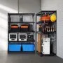 VEVOR Storage Shelves, 3000 lbs, 5 Tier Heavy Duty Garage Shelving, 24" D x 48" W x 72" H Adjustable Metal Shelves for Industrial Shelving Unit Utility Shelf, for Kitchen, Warehouse, Basement, Black