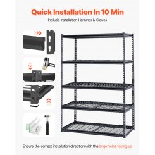 Storage Shelves 5 Tier Adjustable Heavy Duty Garage Shelving Units 3000 lbs