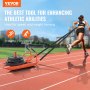 VEVOR Weight Training Pull Sled, Fitness Strength Speed Training Sled with Handle, Steel Power Sled Workout Equipment for Athletic Exercise & Speed Improvement, Fit for 2.5&5 cm Weight Plate, Orange