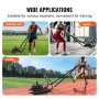 VEVOR Weight Training Pull Sled, Fitness Strength Speed Training Sled with Handle, Steel Power Sled Workout Equipment for Athletic Exercise & Speed Improvement, Fit for 2.5&5 cm Weight Plate, Black