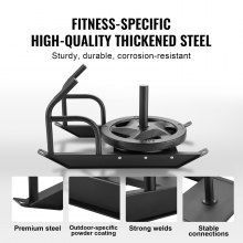 VEVOR Weight Training Pull Sled, Fitness Strength Speed ​​Training Sled with Handle, Steel Power Sled Workout Εξοπλισμός για Αθλητική Άσκηση & Βελτίωση Ταχύτητας, Κατάλληλο για Πιάτο Βαρών 1"&2", Μαύρο