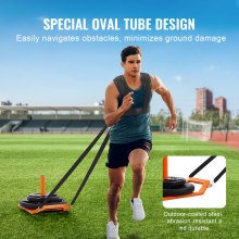 VEVOR Weight Power Pull Sled Fitness Strength Speed Training Sled Steel Orange