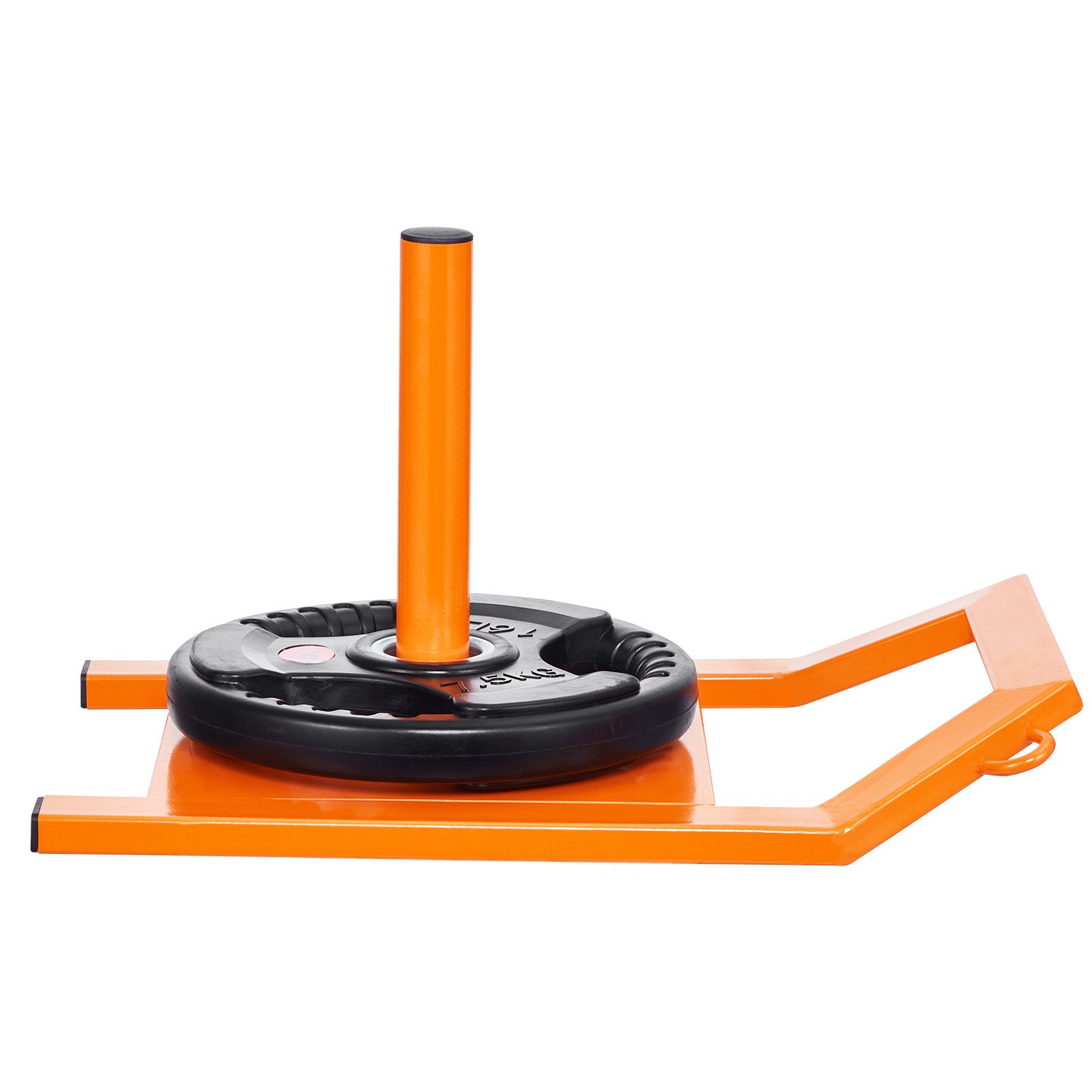 VEVOR Weight Training Pull Sled, Fitness Strength Speed Training Sled, Steel Power Sled Workout Equipment for Athletic Exercise and Speed Improvement, Suitable for 1" & 2" Weight Plate, Orange