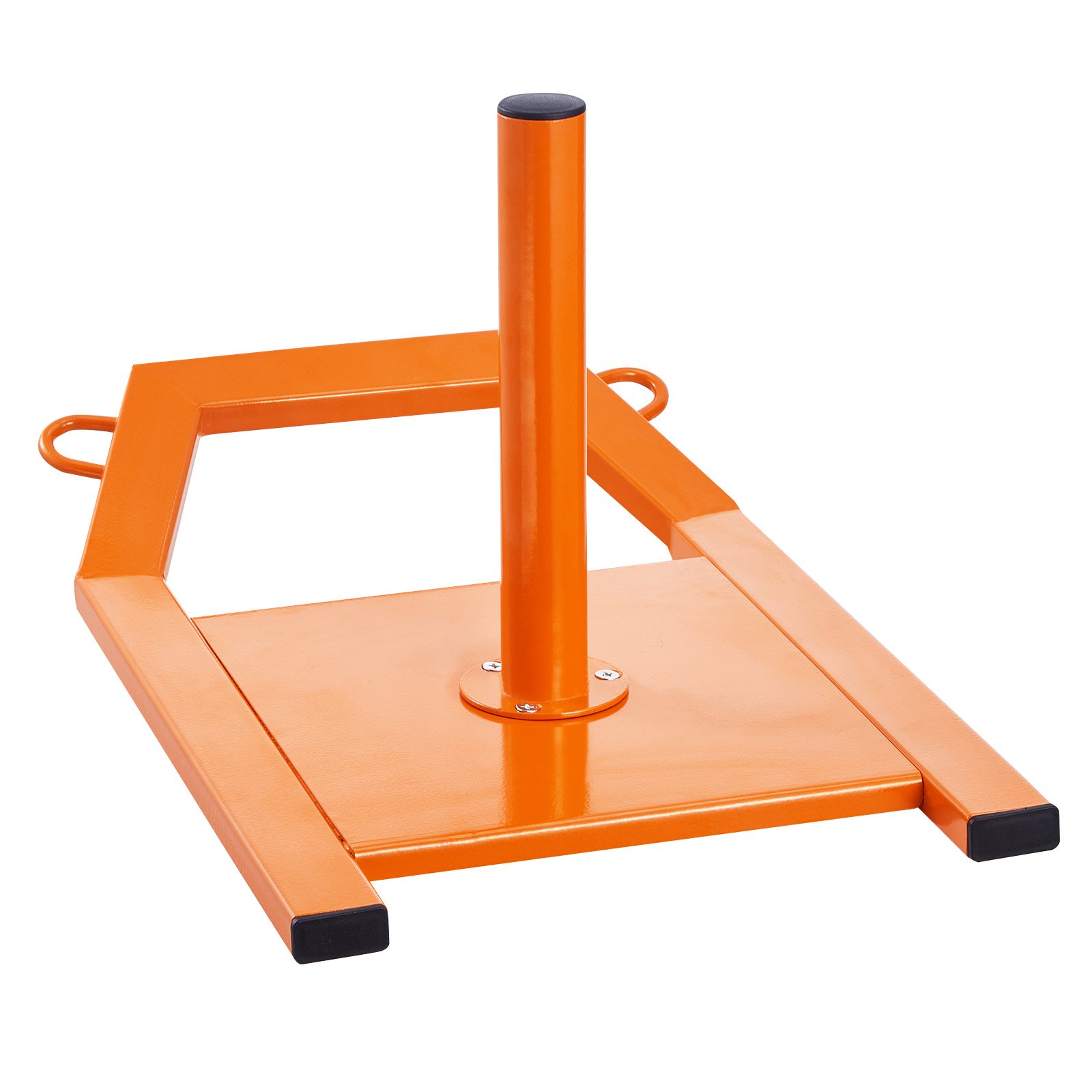VEVOR Weight Training Pull Sled, Fitness Strength Speed Training Sled, Steel Power Sled Workout Equipment for Athletic Exercise and Speed Improvement, Suitable for 1" & 2" Weight Plate, Orange