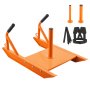 VEVOR Weight Training Pull Sled, Fitness Strength Speed Training Sled with Handle, Steel Power Sled Workout Equipment for Athletic Exercise & Speed Improvement, Suitable for 1"&2" Weight Plate, Orange