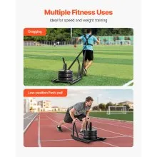 Weight Power Pull Push Sled Workout Fitness Strength Speed Training Sled Black