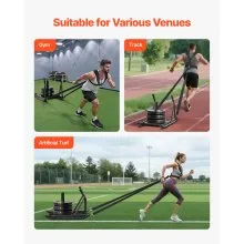 Weight Power Pull Push Sled Workout Fitness Strength Speed Training Sled Black