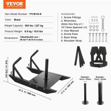 VEVOR Weight Power Pull Push Sled Fitness Strength Speed Training Sled Black