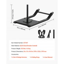 Weight Power Pull Push Sled Workout Fitness Strength Speed Training Sled Black