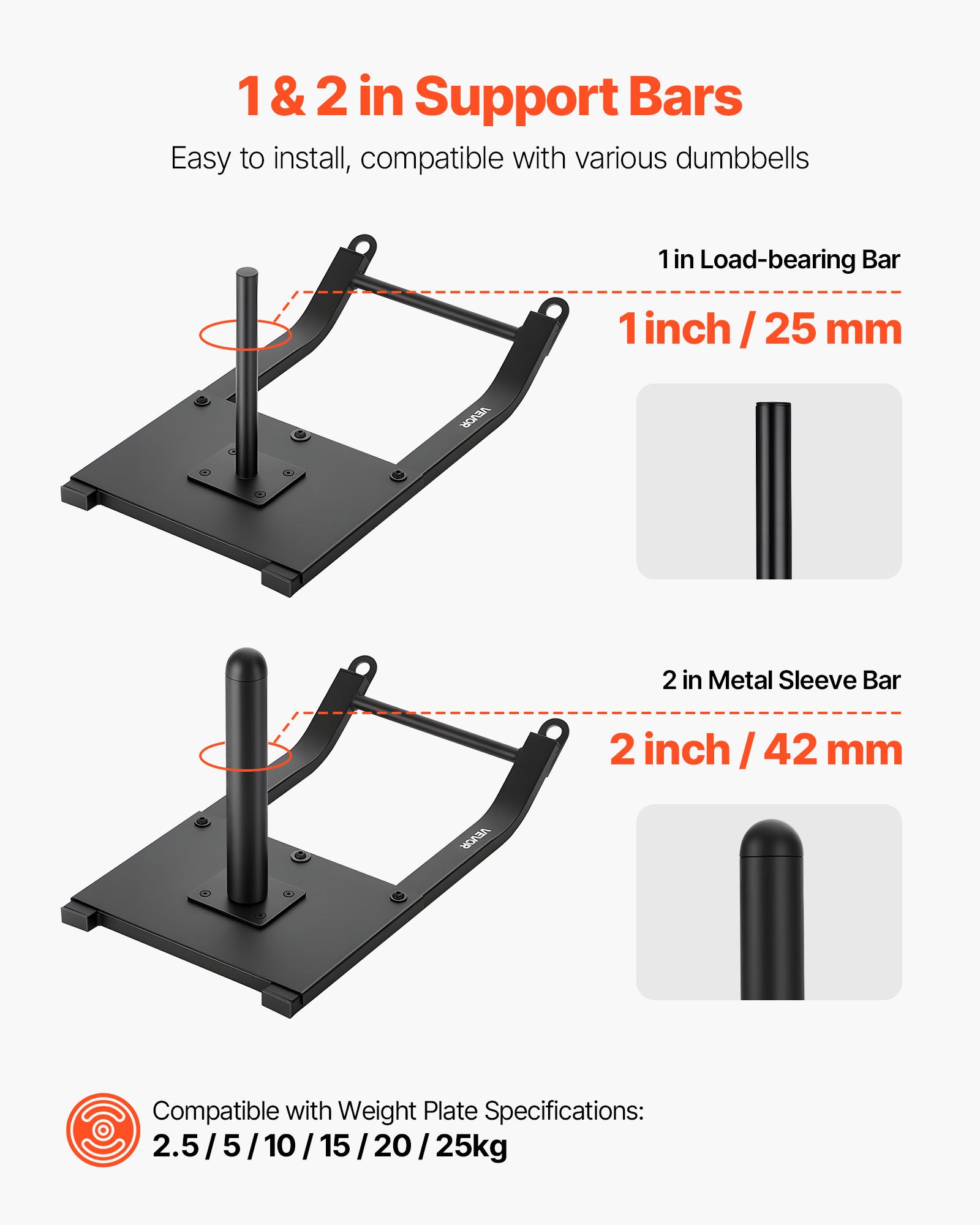 VEVOR Weight Sled, Steel Power Sled, Fitness Strength Training Sleds for Athletic Exercise Speed Improvement, Workout Fitness Equipment with Harness, Compatible with 25/51 mm Weight Plates, Black
