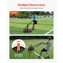 Weight Power Pull Push Sled Workout Fitness Strength Training Sled Orange Black
