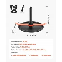 Weight Power Pull Push Sled Workout Fitness Strength Training Sled Orange Black