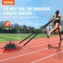 VEVOR Weight Training Pull Sled, Fitness Strength Speed ​​Training Sled, Steel Power Sled Εξοπλισμός προπόνησης για Αθλητική Άσκηση και Βελτίωση Ταχύτητας, Κατάλληλο για Πιάτο Βαρών 2", κόκκινο