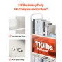 VEVOR 3-Tier Rolling Book Cart Single Sided L-Shaped Shelves Book Truck in White