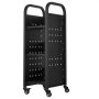 VEVOR Rolling Library Book Cart, 220 lbs Capacity, 12.6 x 13.8 x 36.8-Inch Library Cart, Single Sided L-Shaped Shelves with 2-Inch Lockable Wheels, Book Truck for Home Shelves Office and School, Black