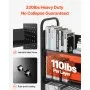 VEVOR 3-Tier Rolling Book Cart Single Sided L-Shaped Shelves Book Truck in Black