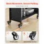 VEVOR 3-Tier Rolling Book Cart Single Sided L-Shaped Shelves Book Truck in Black