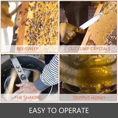 VEVOR Honey Extractor Bee Honey Extractor Manual Honeycomb Spinner 2 Two Frame Stainless Steel Beekeeping Accessory (2 Frame Honey Extractor)