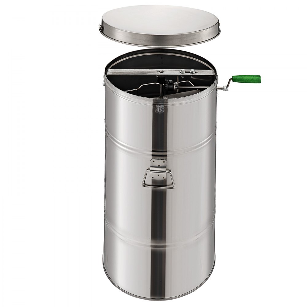 VEVOR 2 Frame Manual Honey Extractor Stainless Steel Bee Extractor Stainless Steel Honeycomb Spinner Crank Beekeeping Equipment Suitable for Hobbyist Bee Keeper.