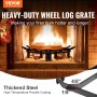 VEVOR Log Grate, 27 inch Heavy Duty Wheel Fire Grate with 6 Support Legs, Solid Powder-coated Steel Bars, Log Firewood Burning Rack Holder for Wood Stove and Outdoor Camping Fire Pit