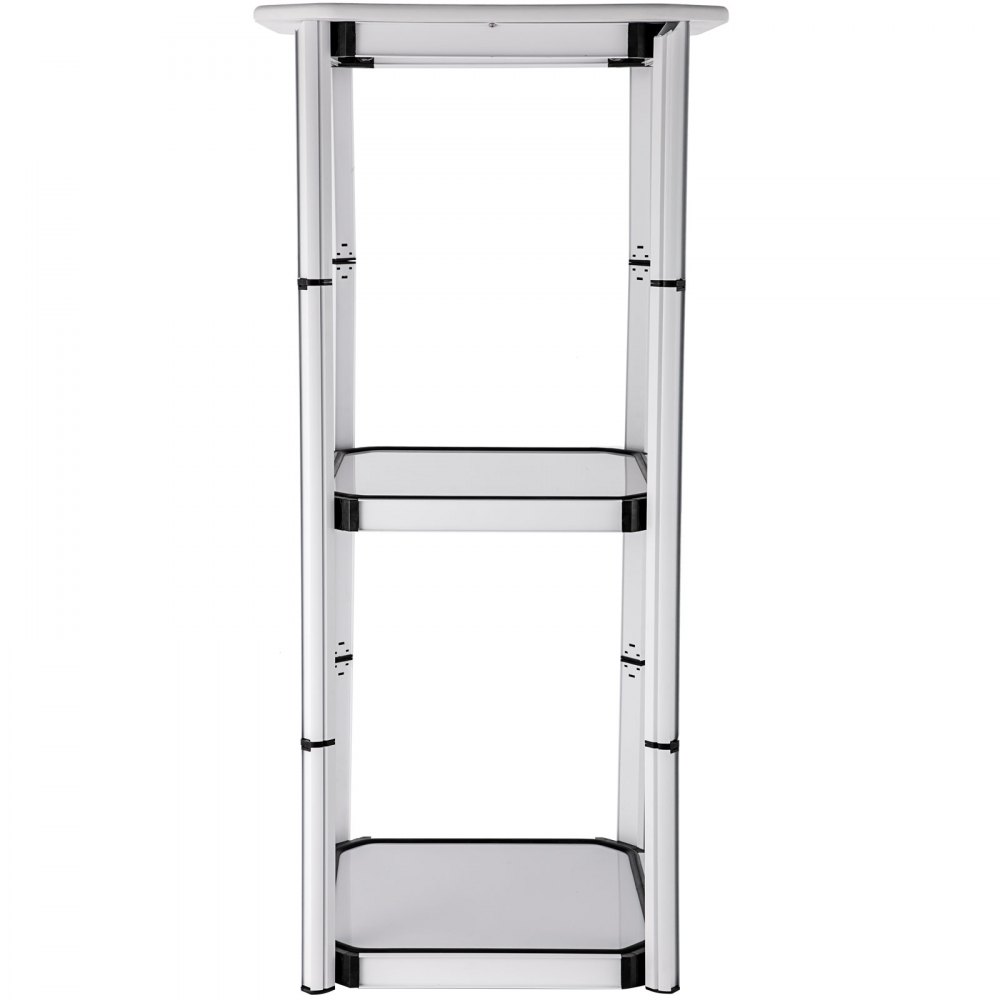 41.7" Spiral Tower Display Case Square Aluminum 10 Clear Panels Retail Locations