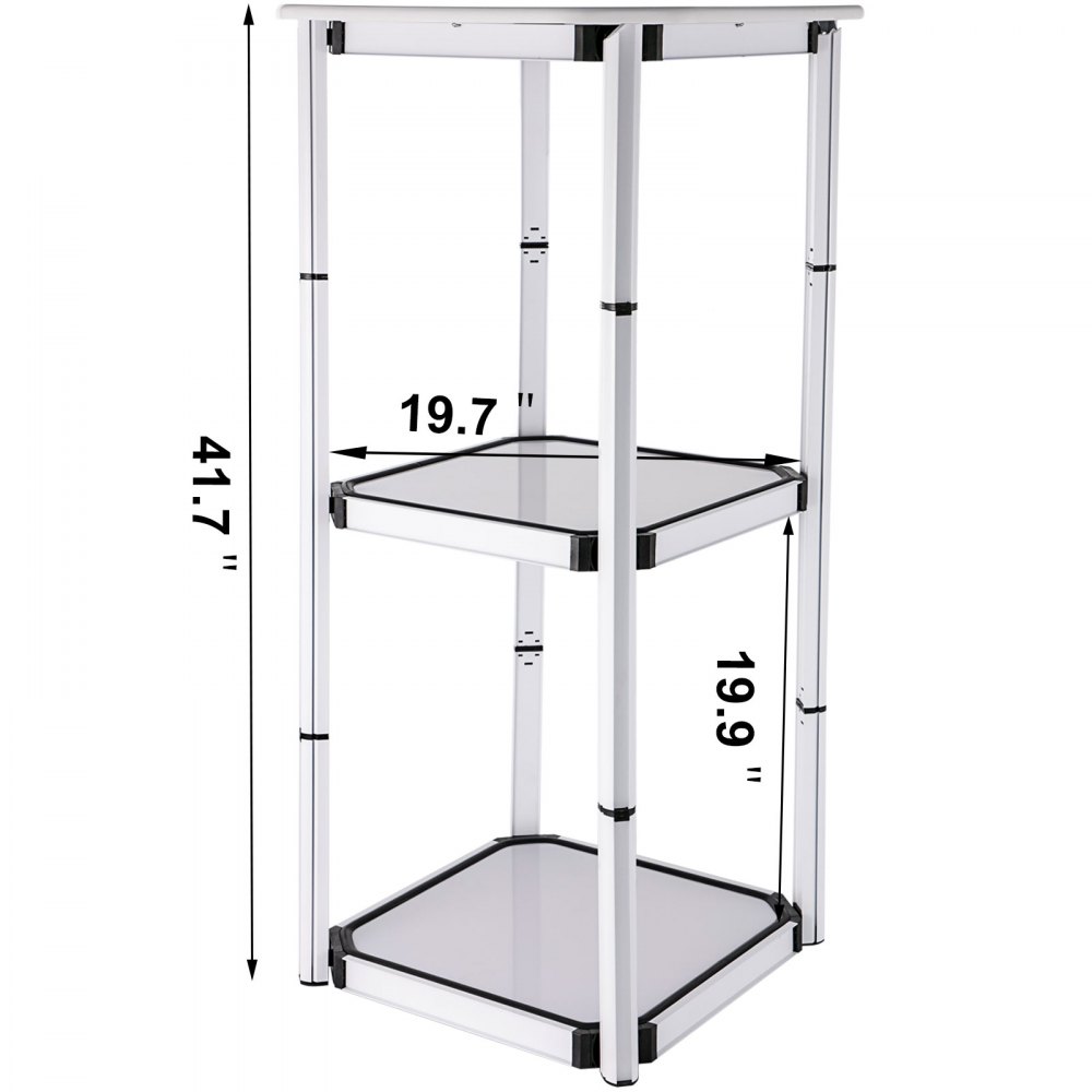 41.7" Spiral Tower Display Case Square Aluminum 10 Clear Panels Retail Locations