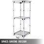 41.7" Spiral Tower Display Case Square Aluminum 10 Clear Panels Retail Locations