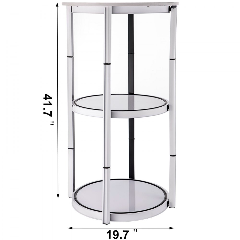41.7" Trade Show Display Shelf Foldable Spiral Display Shelf Square Tower Stand
