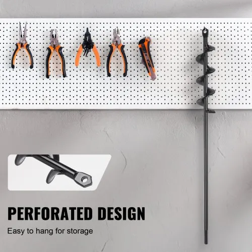 VEVOR Auger Drill Bit for Planting, 1.6 x 16.5 inch Garden Auger Drill Bit, Spiral Drill Bit for Bulbs Planting & Holes Digging, 3/8" Hex Drive Drill