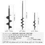 VEVOR Auger Drill Bits for Planting Set of 3, φ1.6x8.6in, φ2x15in, φ2.8x12in, Garden Auger Drill Bit, Spiral Drill Bit for Post Hole Digger, Bulbs Planting & Holes Digging, for 3/8" Hex Drive Drill