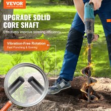 VEVOR Auger Drill Bits for Planting Set of 4, 1.6"x8.6", 2"x14.5", 2.6"x16", 3"x13" Garden Auger Drill Bit, Spiral Drill Bit for Post Hole Digger, Bulbs Planting & Holes Digging, 3/8" Hex Drive Drill