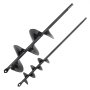 black VEVOR auger drill bits with sharp spiral blades on white background.