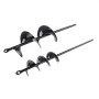two VEVOR auger drill bits with spiral blades, designed for effective soil drilling.