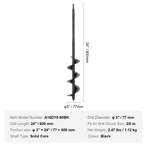 Blfmyu Auger Drill Bit For Planting, 3.5x16, Garden Spiral Drill Bit Planting Bulbs Flowers Planting Auger Drill Post Hole Digger 3 8 Hex Blfmyu Auger Drill Bit For Planting, 3.5x16, Garden Spiral Drill Bit Planting Bulbs Flowers Planting Auger Drill Post Hole Digger 3 8 Hex