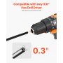VEVOR Auger Drill Bit for Planting, Ø1.57" x 16.54" Spiral Drill Bit, for 3/8'' Hex Drive Drills, Heavy Duty Bulb Planter Tool, Hole Drilling Attachments for Garden Post Hole Digger Fence Digging