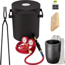 VEVOR Propane Melting Furnace, 2462℉, 2 KG Metal Foundry Furnace Kit with Graphite Crucible and Tongs, Casting Melting Smelting Refining Precious Metals Like Gold Silver Aluminum Copper Brass Bronze