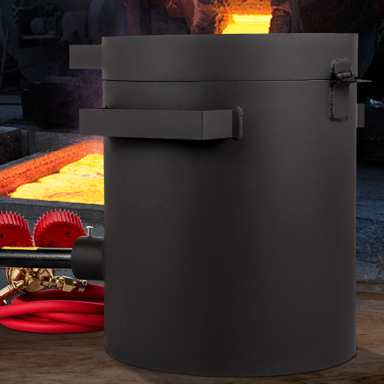 VEVOR Propane Melting Furnace, 2462℉, 2 KG Metal Foundry Furnace Kit with Graphite Crucible and Tongs, Casting Melting Smelting Refining Precious Metals Like Gold Silver Aluminum Copper Brass Bronze
