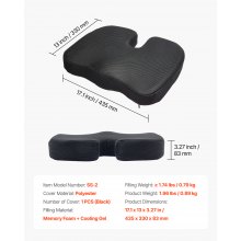 VEVOR Seat Cushion Cooling Gel & Memory Foam Seat Cushion for Pressure Relief