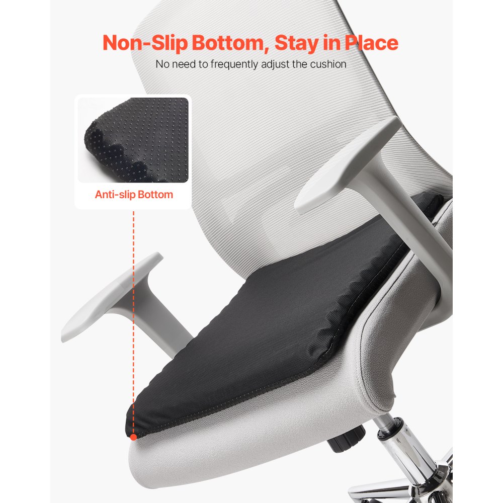 VEVOR Seat Cushion, Cooling Gel Seat Cushion for Pressure Relief, Soft & Breathable Wheelchair Seat Pad with Removable Cover, Lightweight and Portable for Office, Travel, Car, Airplane