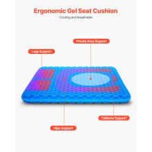 VEVOR Seat Cushion Cooling Gel Seat Chair Cushion for Hips Back Pressure Relief