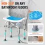 VEVOR Shower Chair, Adjustable Height Shower Stool with Crossbar Support, Shower Seat for Inside Shower or Tub, Non-Slip Bench Bathtub Stool Seat for Elderly Disabled Handicap, 226.8 kg Capacity