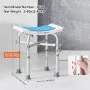 VEVOR Shower Chair, Adjustable Height Shower Stool with Crossbar Support, Shower Seat for Inside Shower or Tub, Non-Slip Bench Bathtub Stool Seat for Elderly Disabled Handicap, 226.8 kg Capacity